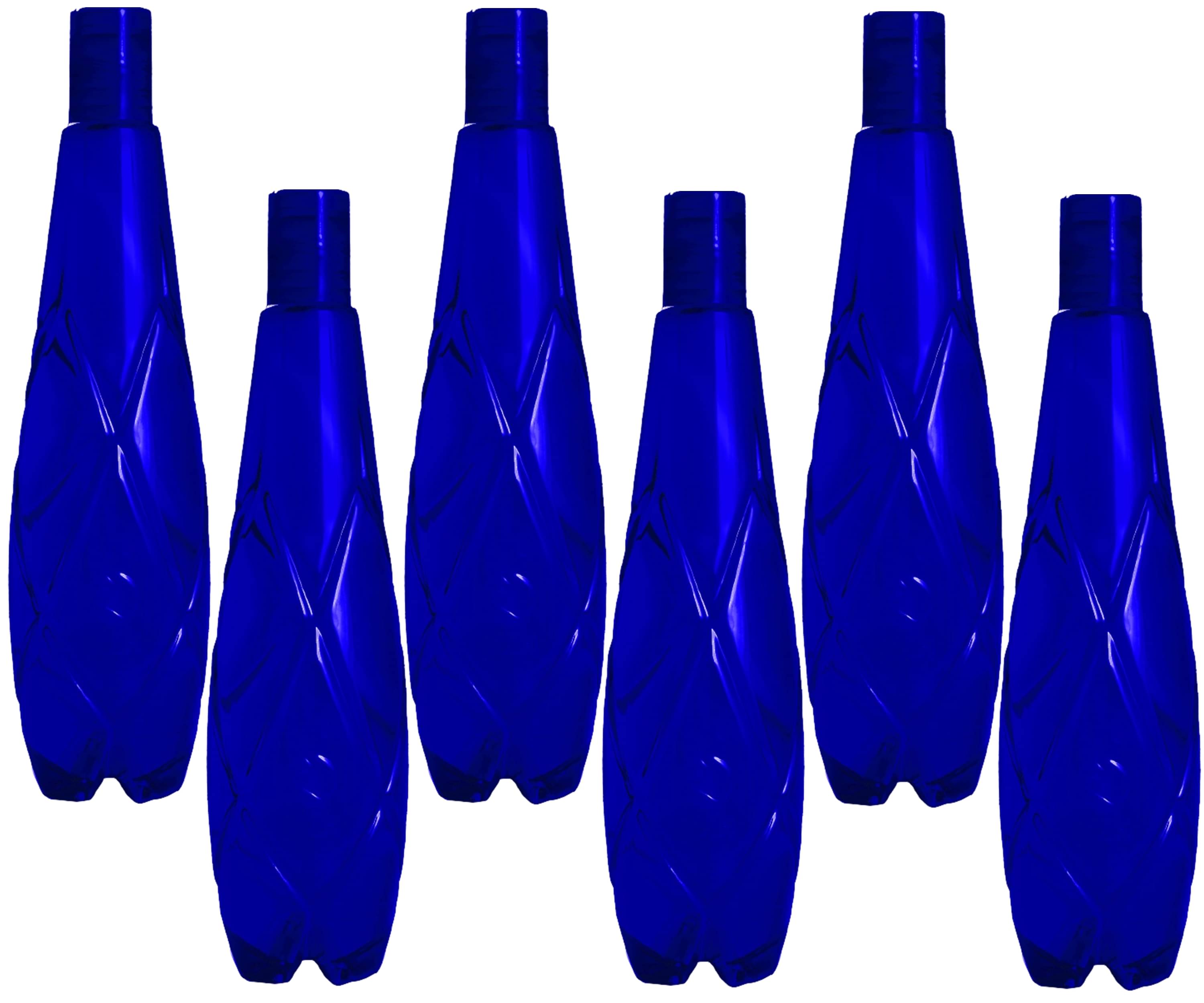     			Stysol Fridge Water Bottel Blue Plastic Water Bottle 1000 mL ( Set of 6 )