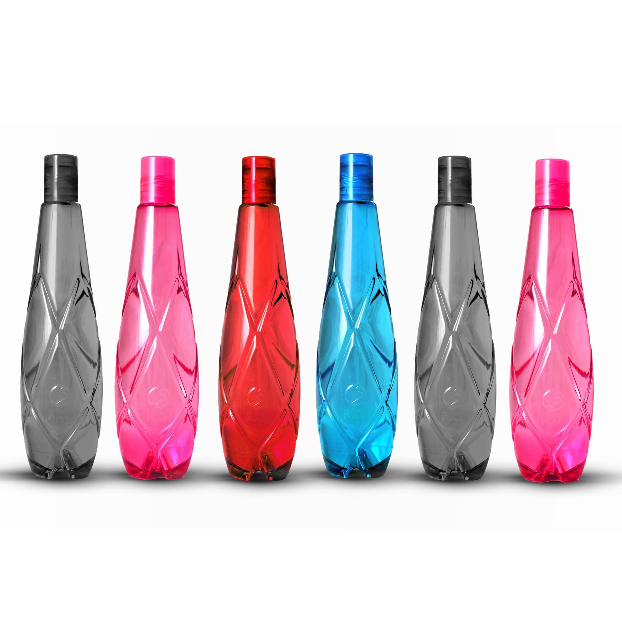     			Stysol Fridge Water Bottel Multicolour Plastic Fridge Water Bottle 1000 mL ( Set of 6 )
