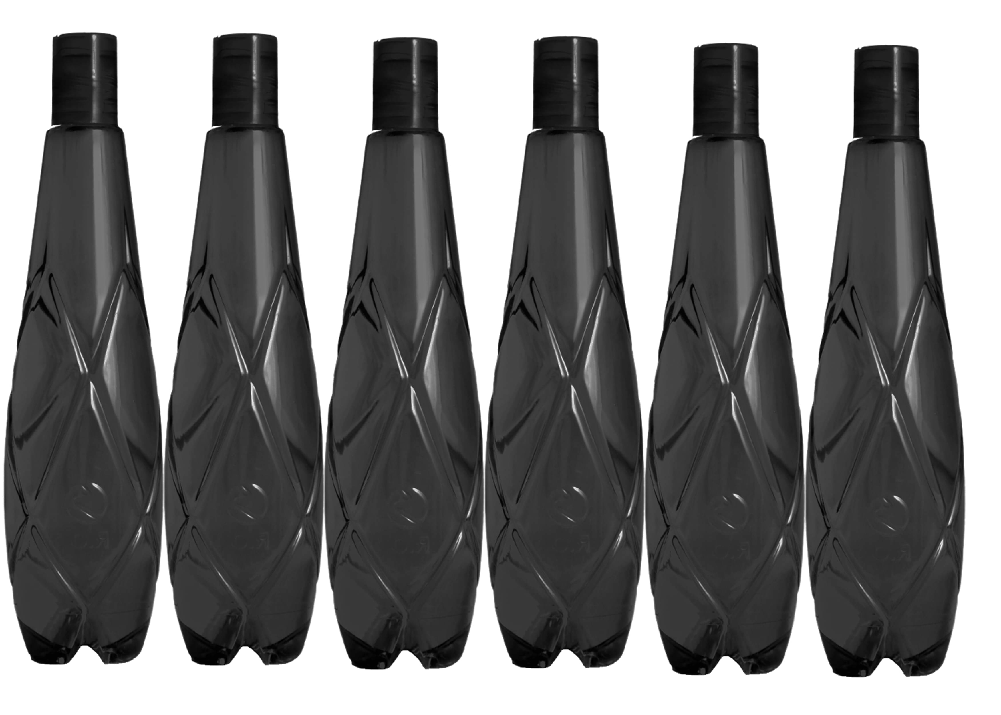     			Stysol Water Bottel  Black Plastic Water Bottle 1000 mL ( Set of 6 )
