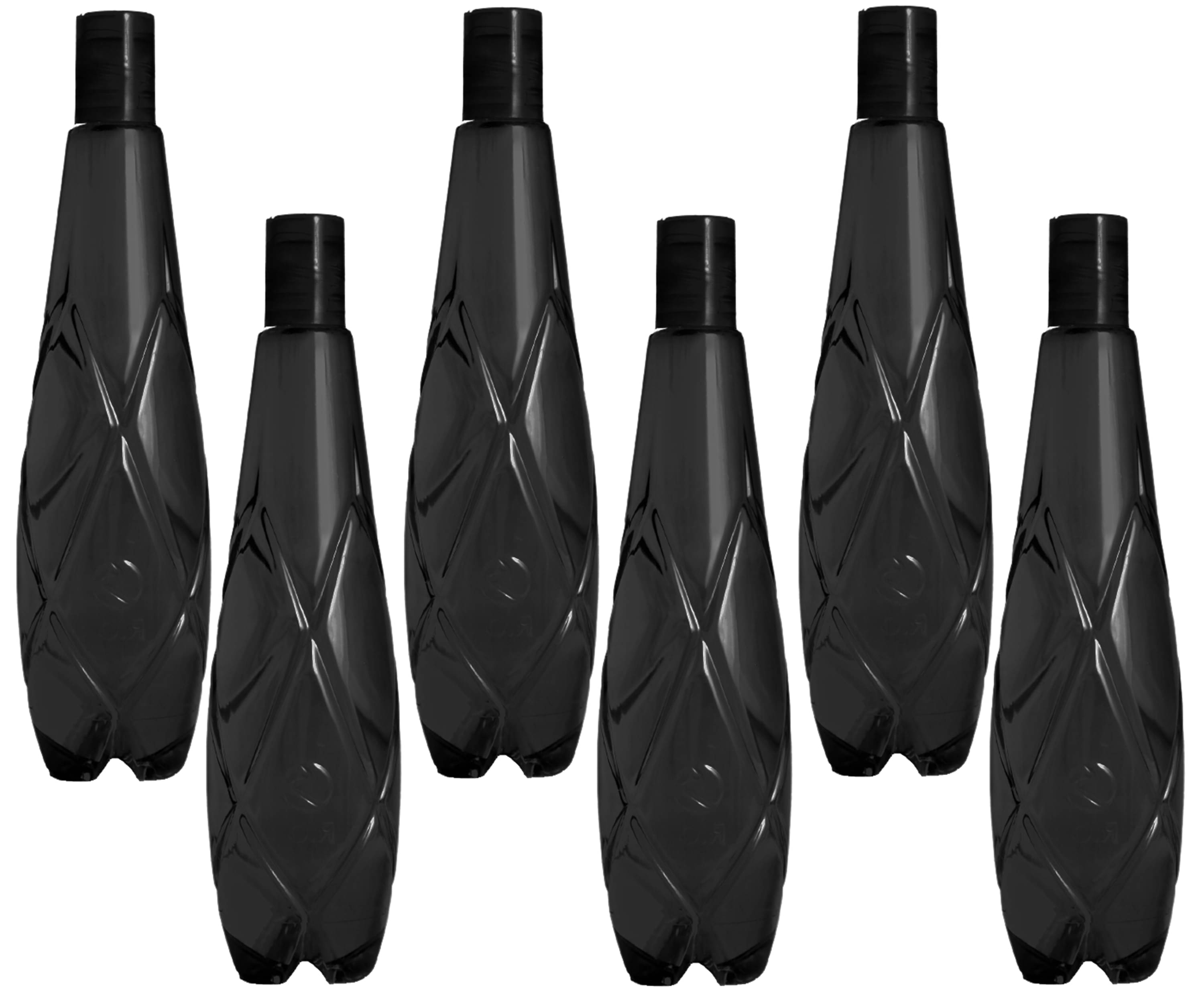     			Stysol Water Bottel  Black Plastic Water Bottle 1000 mL ( Set of 6 )