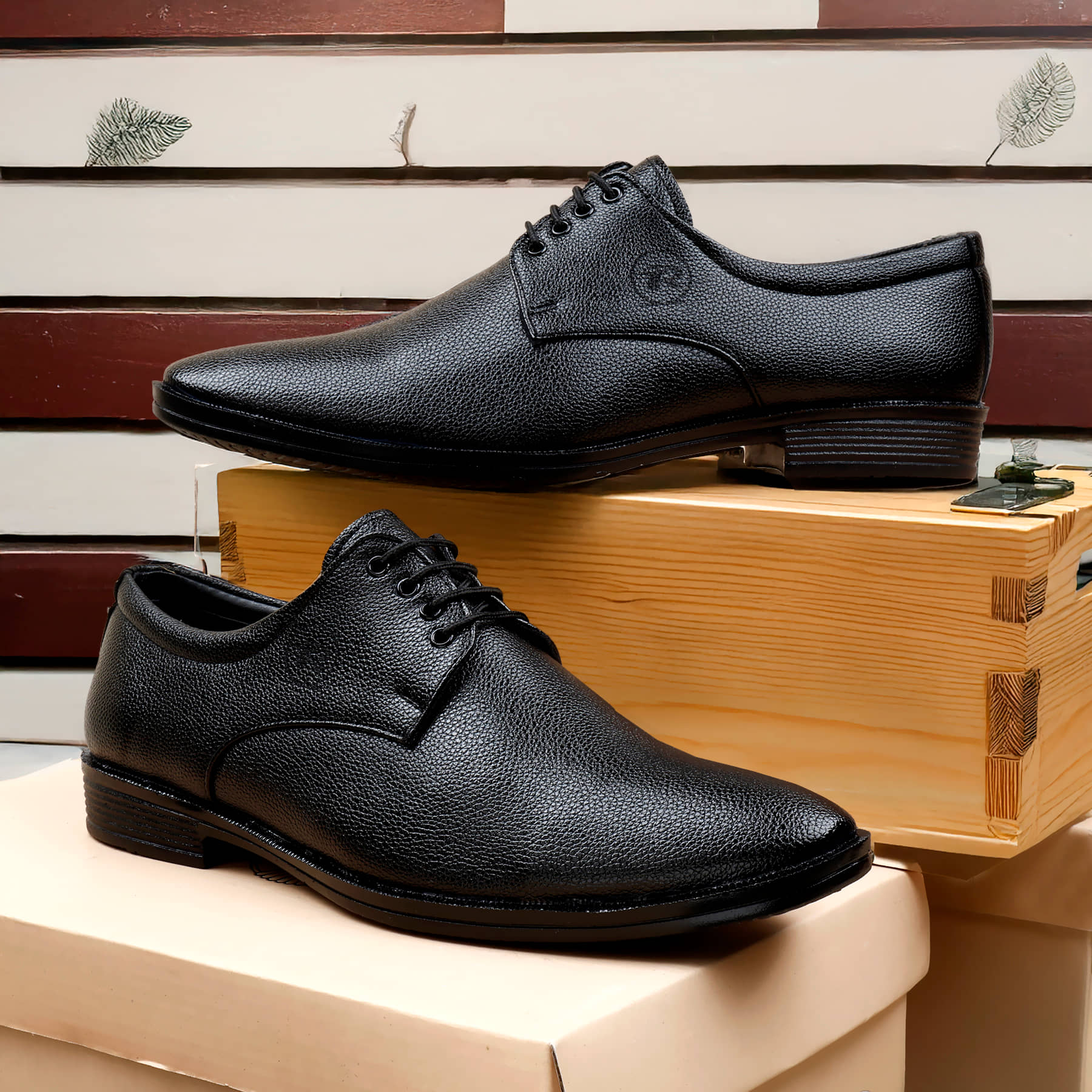 TR Black Men's Derby Formal Shoes - Formal Shoes | Buy online on ZillyBuy