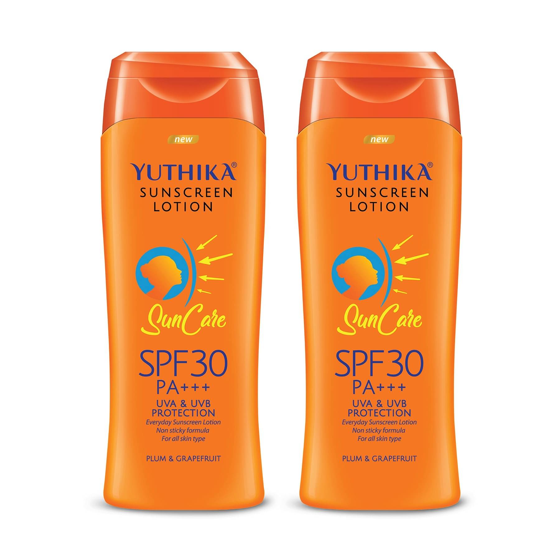     			Yuthika Sunscreen Lotion SPF 30 PA+++ with UVA & UVB Protection, Sun Cream for All Skin Types - 300ml Pack of 2