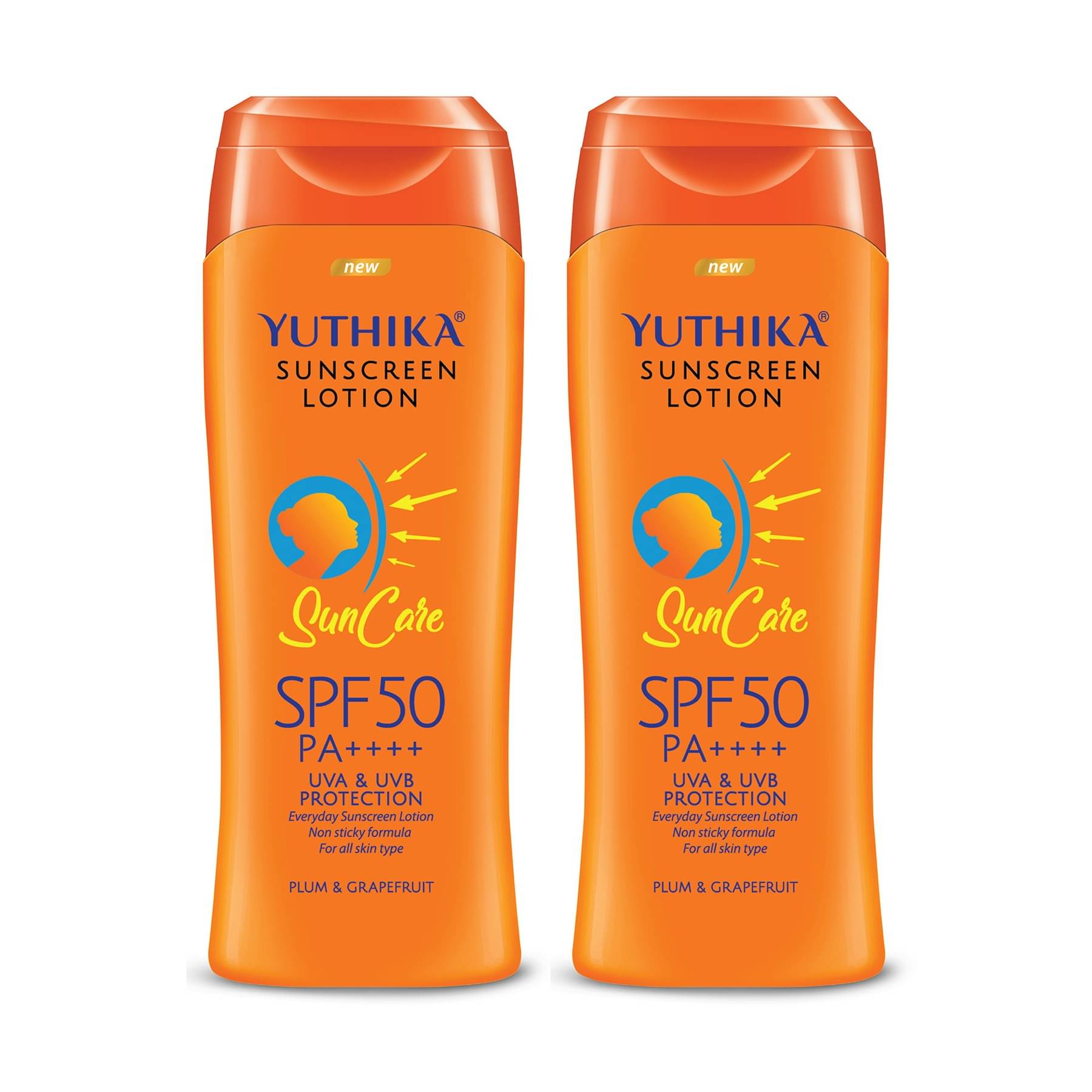     			Yuthika Sunscreen Lotion SPF 50 PA++++ with UVA & UVB Protection, Sun Cream for All Skin Types - 100ml Pack of 2