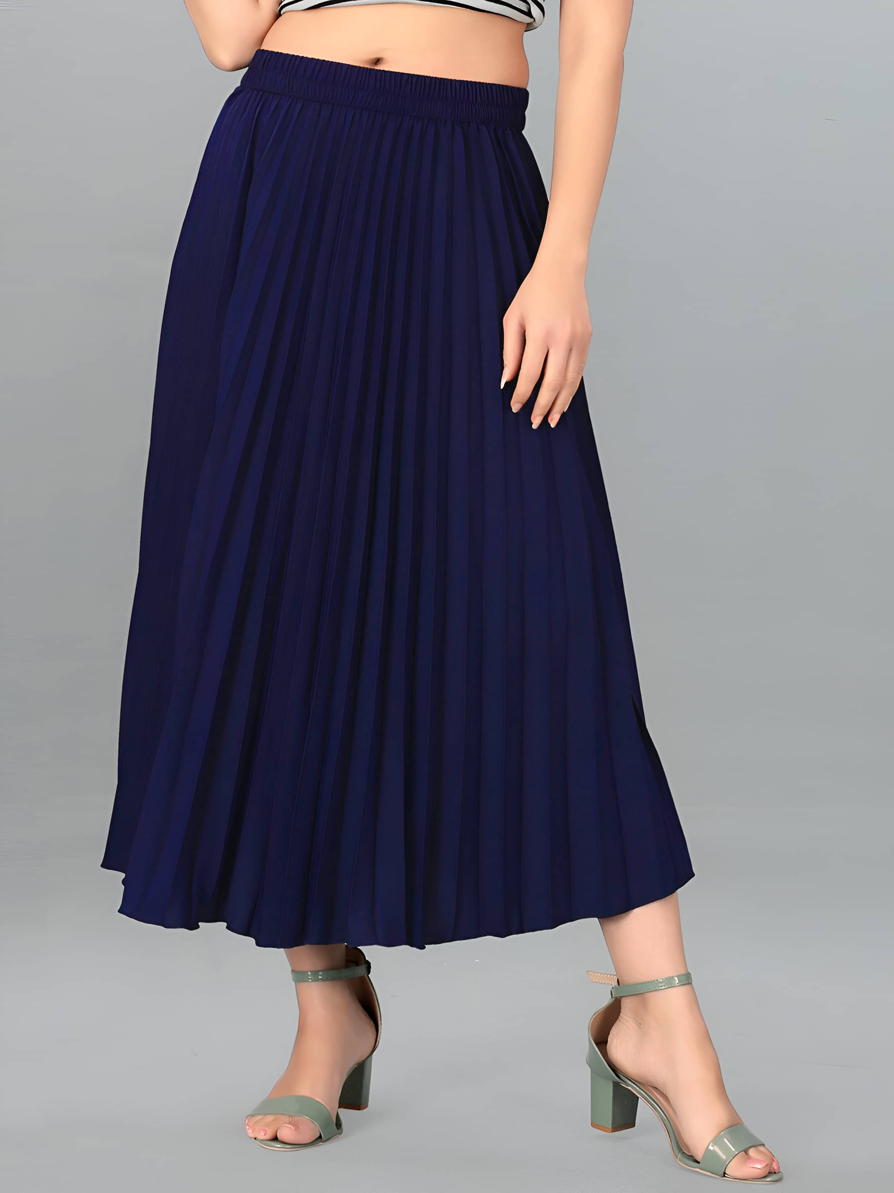 ZWERLON Blue Rayon Women's Flared Skirt ( Pack of 1 ) ZWERLON Blue Rayon Women's Flared Skirt ( Pack of 1 )