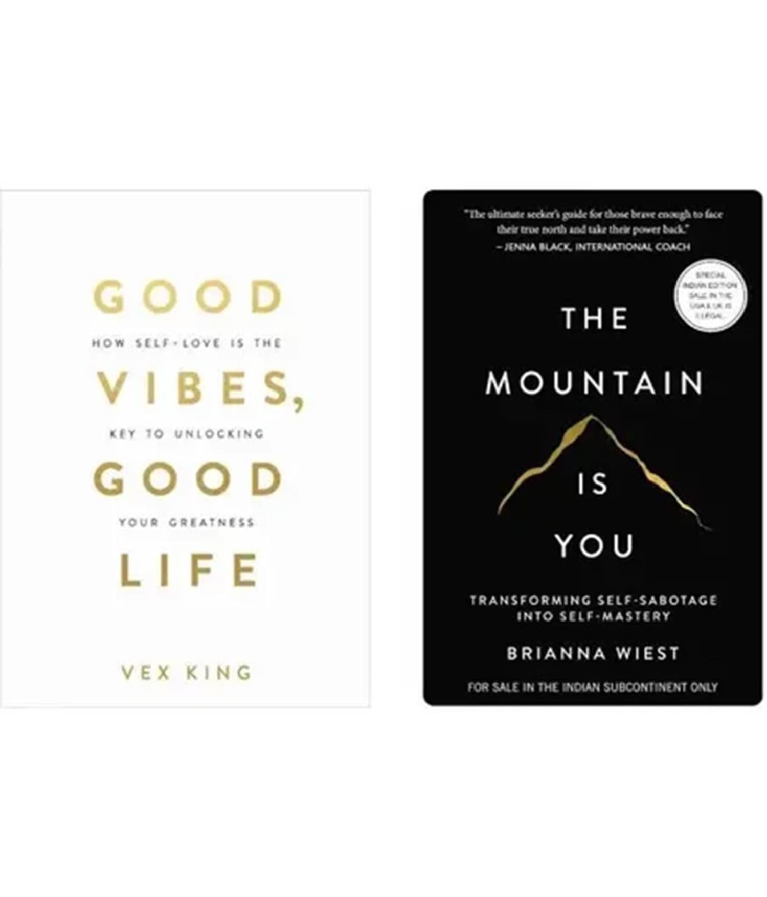     			combo of 2 bestselling books GOOD VIBE GOOD LIFE + THE MOUNTAIN IS YOU