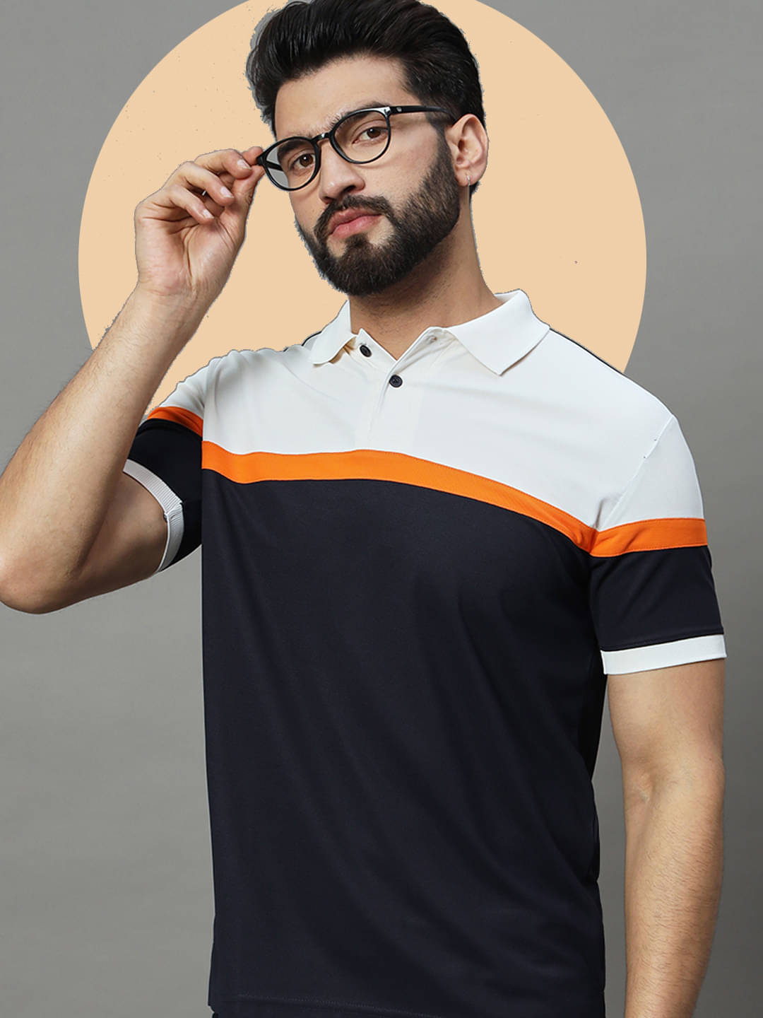 renuovo Pack of 1 Cotton Blend Regular Fit Colorblock Half Sleeves Men's Polo T Shirt ( Navy Blue ) renuovo Pack of 1 Cotton Blend Regular Fit Colorblock Half Sleeves Men's Polo T Shirt ( Navy Blue )