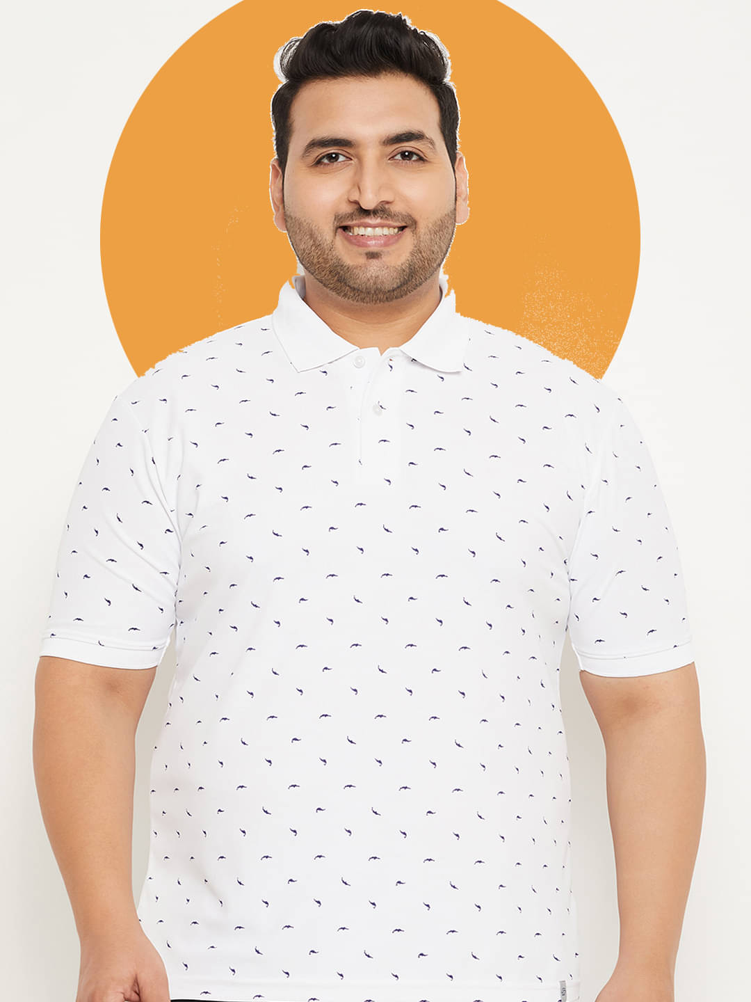 renuovo Pack of 1 Cotton Blend Regular Fit Printed Half Sleeves Men's Polo T Shirt ( White )     			renuovo Pack of 1 Cotton Blend Regular Fit Printed Half Sleeves Men's Polo T Shirt ( White )