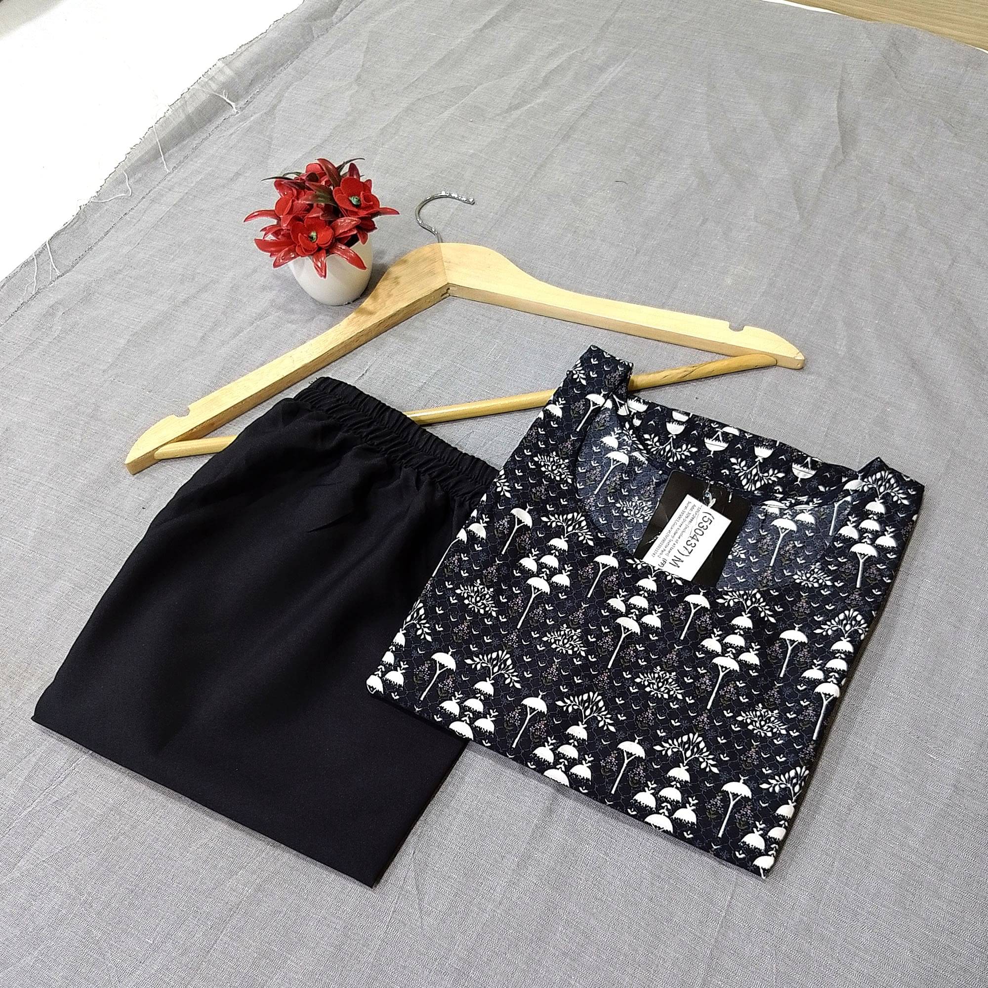 1 Stop Fashion Crepe Printed Kurti With Pants Women's Stitched Salwar Suit - Black ( Pack of 1 ) 1 Stop Fashion Crepe Printed Kurti With Pants Women's Stitched Salwar Suit - Black ( Pack of 1 )