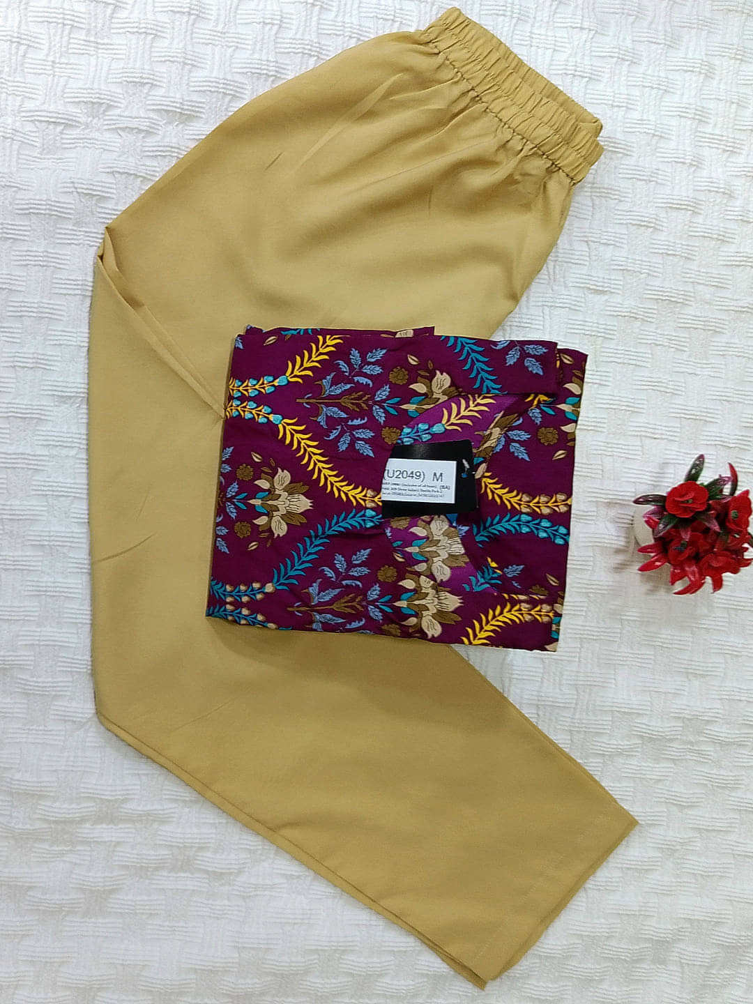     			1 Stop Fashion Crepe Printed Kurti With Pants Women's Stitched Salwar Suit - Purple ( Pack of 1 )