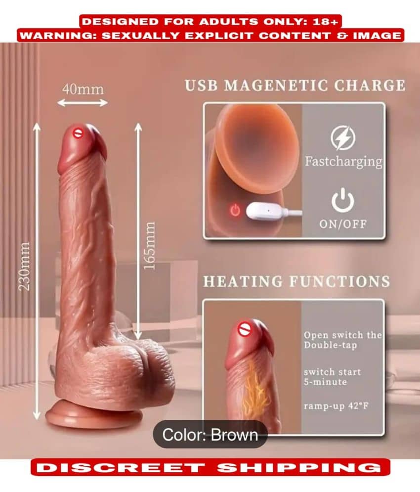 9.5" REALISTIC SILICONE TELESCOPIC SUCTION DILDO WITH HEATING AND REMOTE CONTROL FOR WOMEN BY KAMAHOUSE (LOW PRICE SEX TOYS)