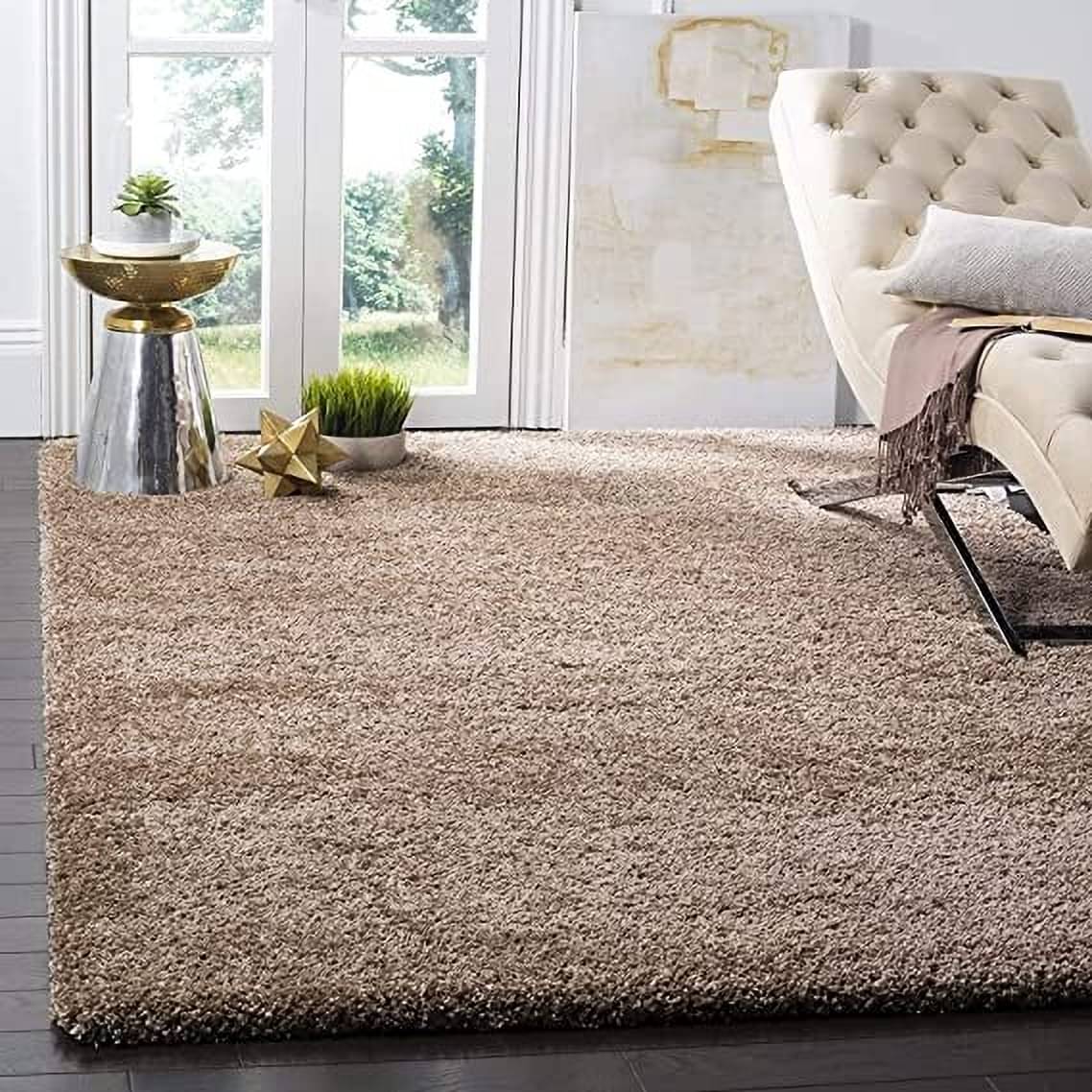     			ANABIA CARPET Beige Polyester Carpet Plain 3x5 Ft