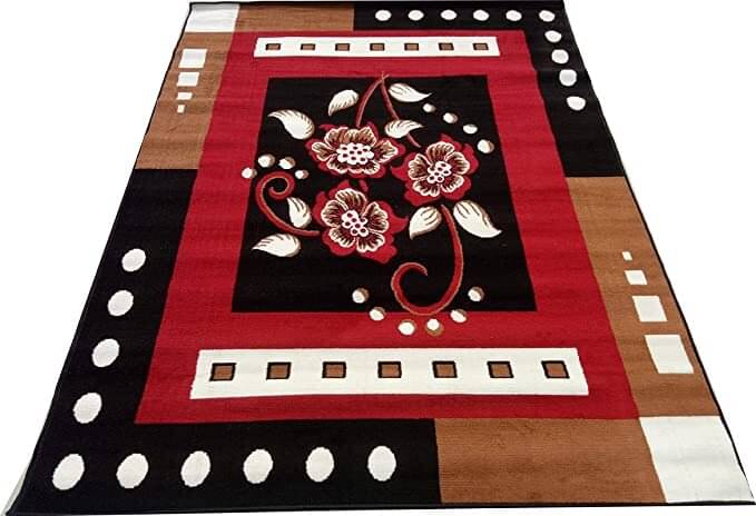     			ANABIA CARPET Black Silk Carpet Floral Other Sizes Ft