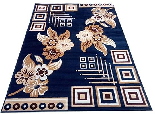     			ANABIA CARPET Blue Silk Carpet Floral 5x7 Ft