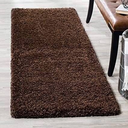     			ANABIA CARPET Brown Polyester Carpet Plain 2x6 Ft