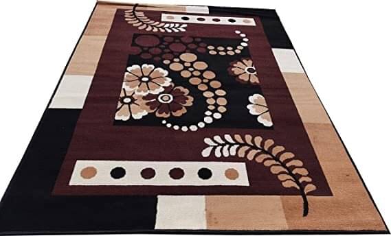     			ANABIA CARPET Brown Silk Carpet Floral 5x7 Ft