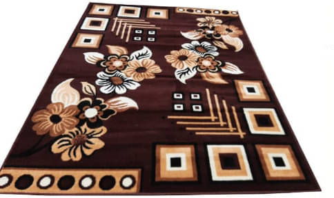     			ANABIA CARPET Brown Silk Carpet Floral 5x7 Ft