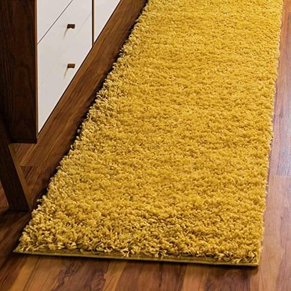     			ANABIA CARPET Gold Polyester Carpet Plain 2x6 Ft