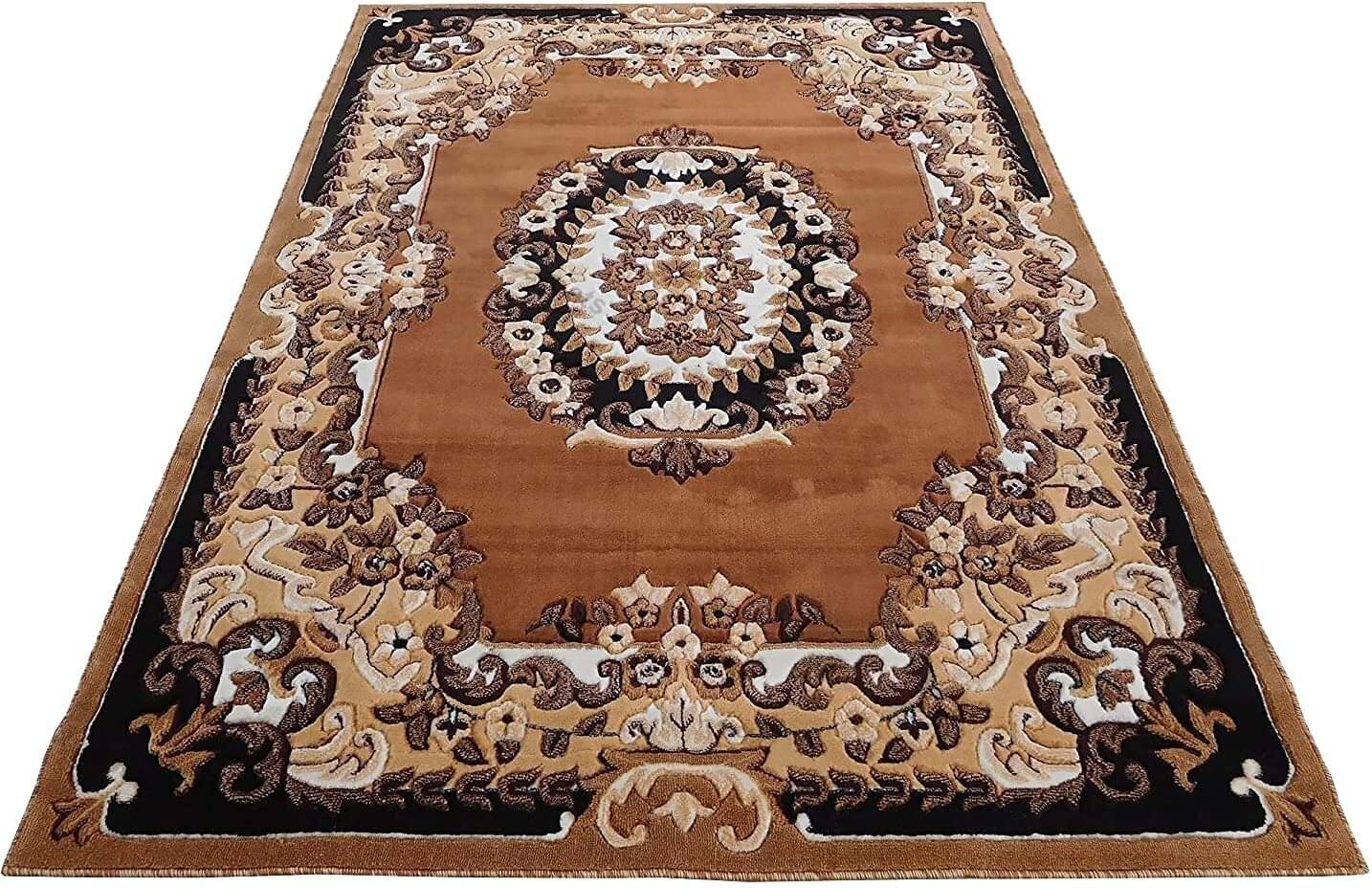     			ANABIA CARPET Gold Silk Carpet Floral Other Sizes Ft