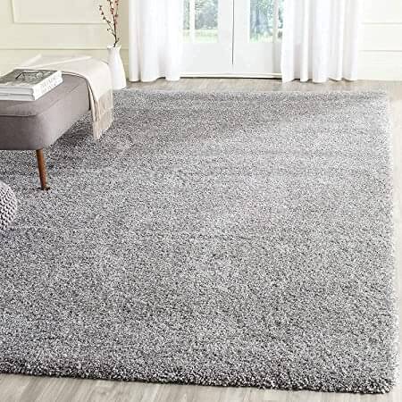     			ANABIA CARPET Gray Polyester Carpet Plain 3x5 Ft