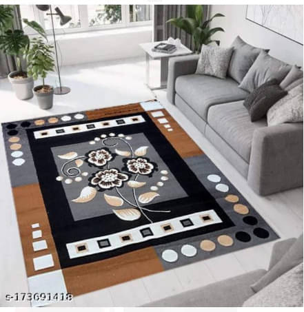    			ANABIA CARPET Gray Silk Carpet Floral 5x7 Ft