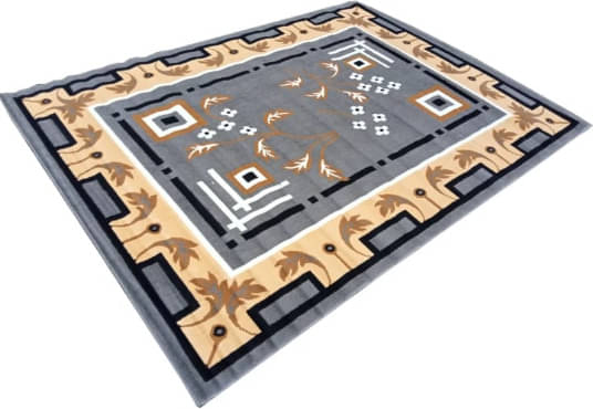     			ANABIA CARPET Gray Silk Carpet Floral 5x7 Ft