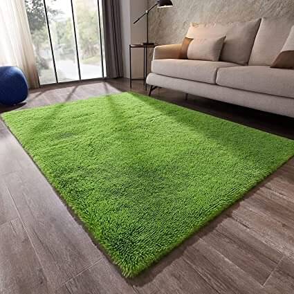     			ANABIA CARPET Green Polyester Carpet Plain Other Sizes Ft