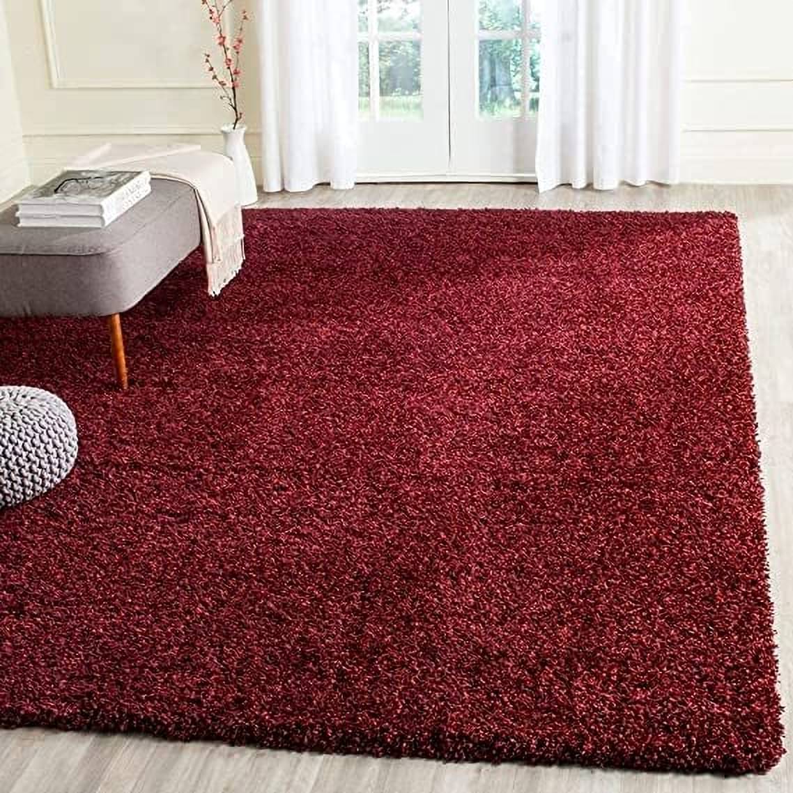     			ANABIA CARPET Maroon Polyester Carpet Plain 3x5 Ft