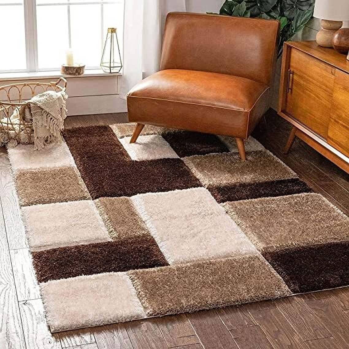     			ANABIA CARPET Multi Polyester Carpet Checks 3x5 Ft