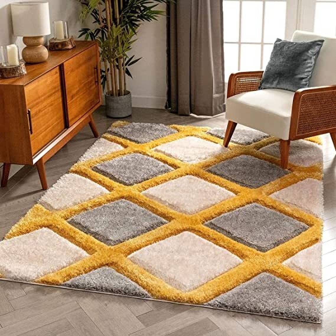     			ANABIA CARPET Multi Polyester Carpet Geometrical 3x5 Ft