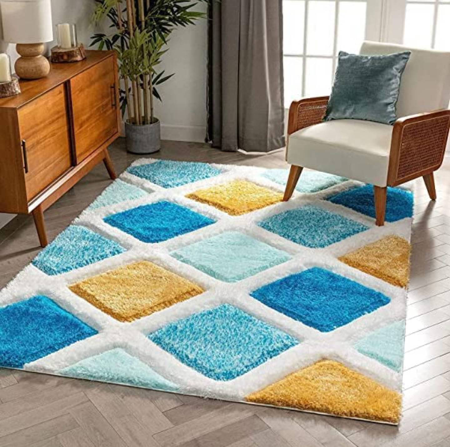     			ANABIA CARPET Multi Polyester Carpet Plain 3x5 Ft
