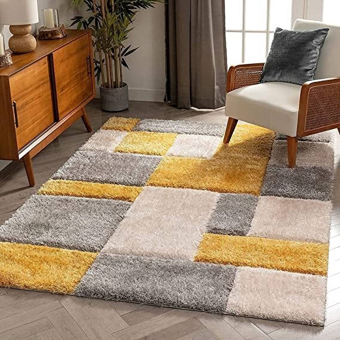     			ANABIA CARPET Multi Polyester Carpet Geometrical 3x5 Ft
