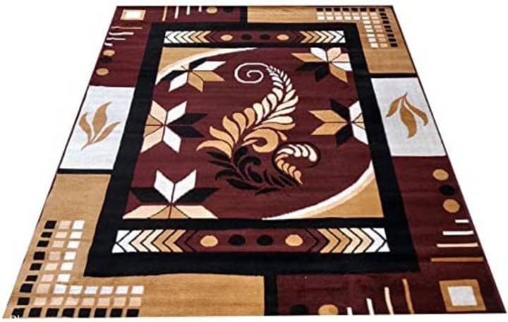     			ANABIA CARPET Multi Silk Carpet Ethnic 5x7 Ft