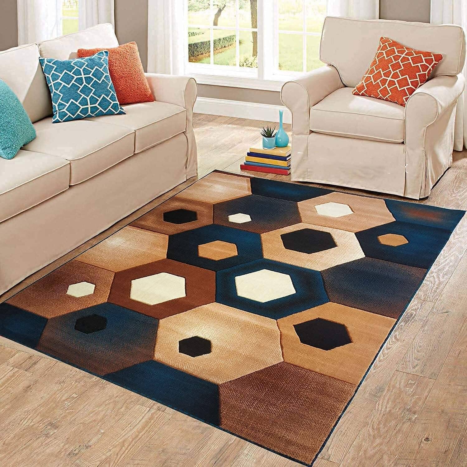     			ANABIA CARPET Multi Silk Carpet Geometrical 5x7 Ft