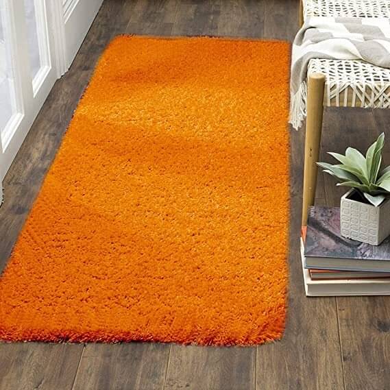     			ANABIA CARPET Orange Polyester Carpet Plain Other Sizes Ft