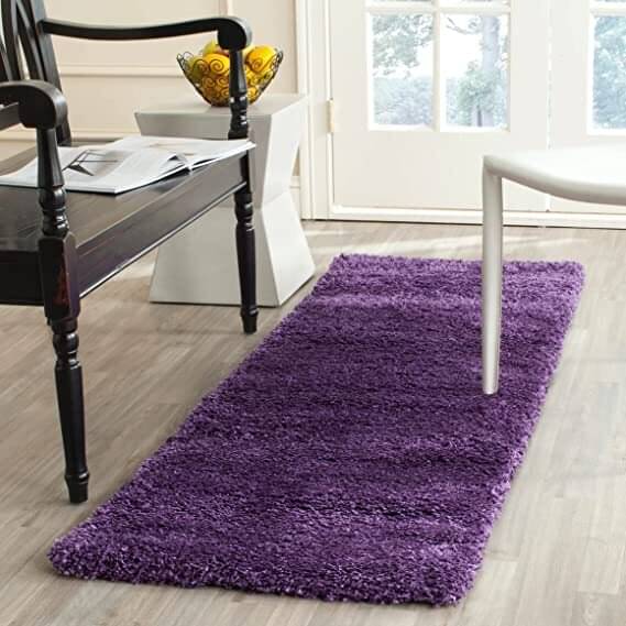     			ANABIA CARPET Purple Polyester Carpet Plain Other Sizes Ft