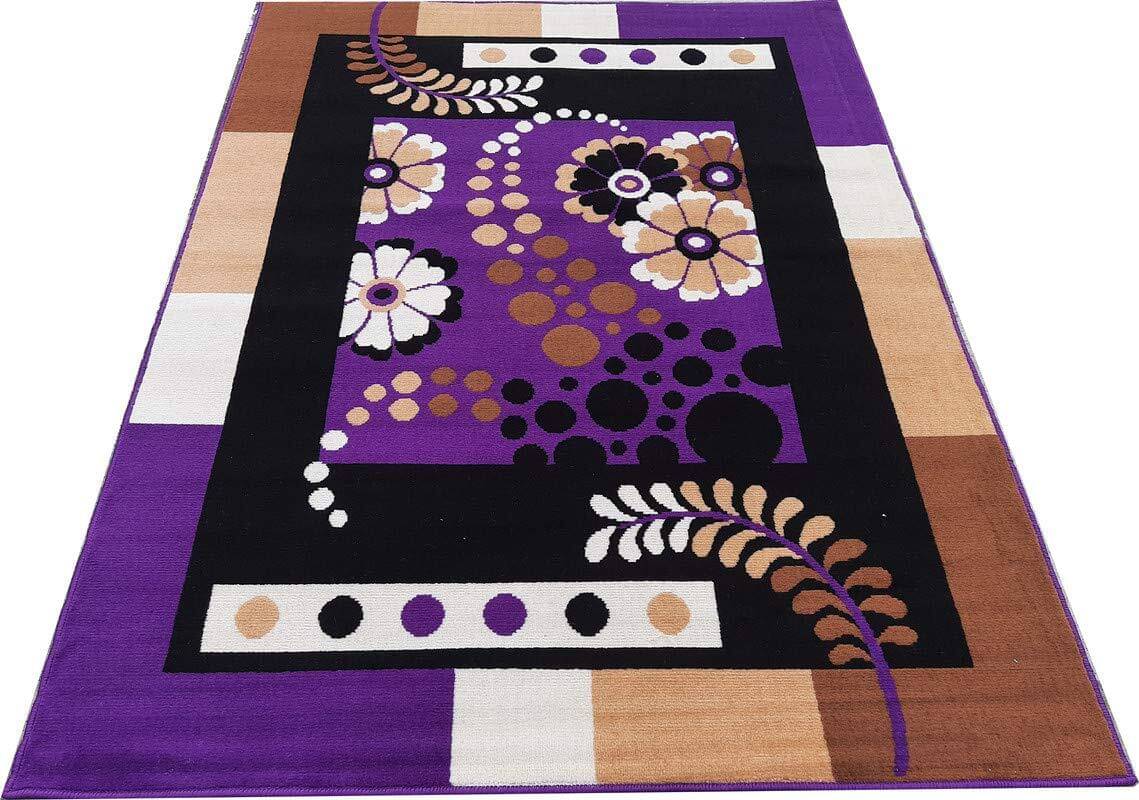     			ANABIA CARPET Purple Silk Carpet Floral 5x7 Ft