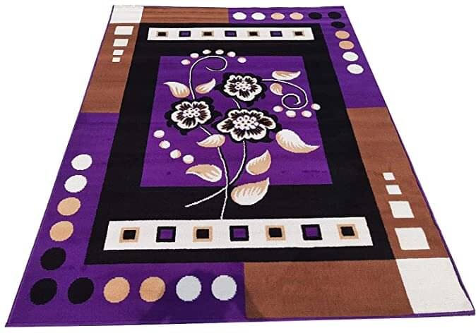     			ANABIA CARPET Purple Silk Carpet Floral 5x7 Ft