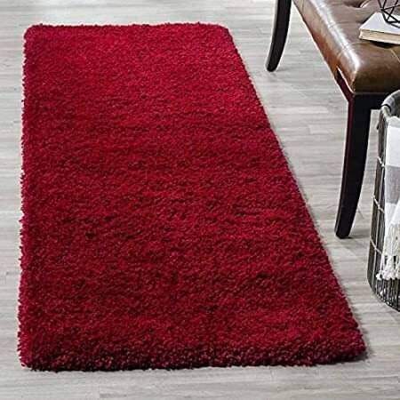     			ANABIA CARPET Red Polyester Carpet Plain 2x6 Ft