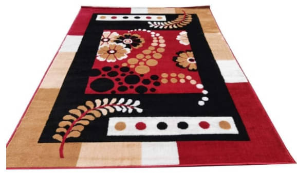    			ANABIA CARPET Red Silk Carpet Floral 5x7 Ft