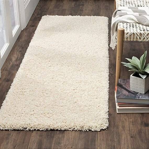     			ANABIA CARPET White Polyester Carpet Plain Other Sizes Ft