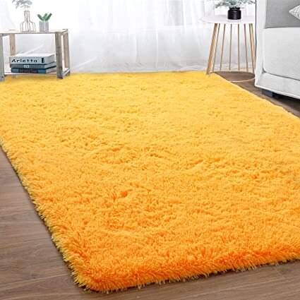     			ANABIA CARPET Yellow Polyester Carpet Plain Other Sizes Ft