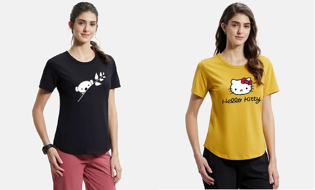 ATIGIANO APPAREL Multi Color Polyester Lycra Tees - Pack of 2 ATIGIANO APPAREL Multi Color Polyester Lycra Tees - Pack of 2