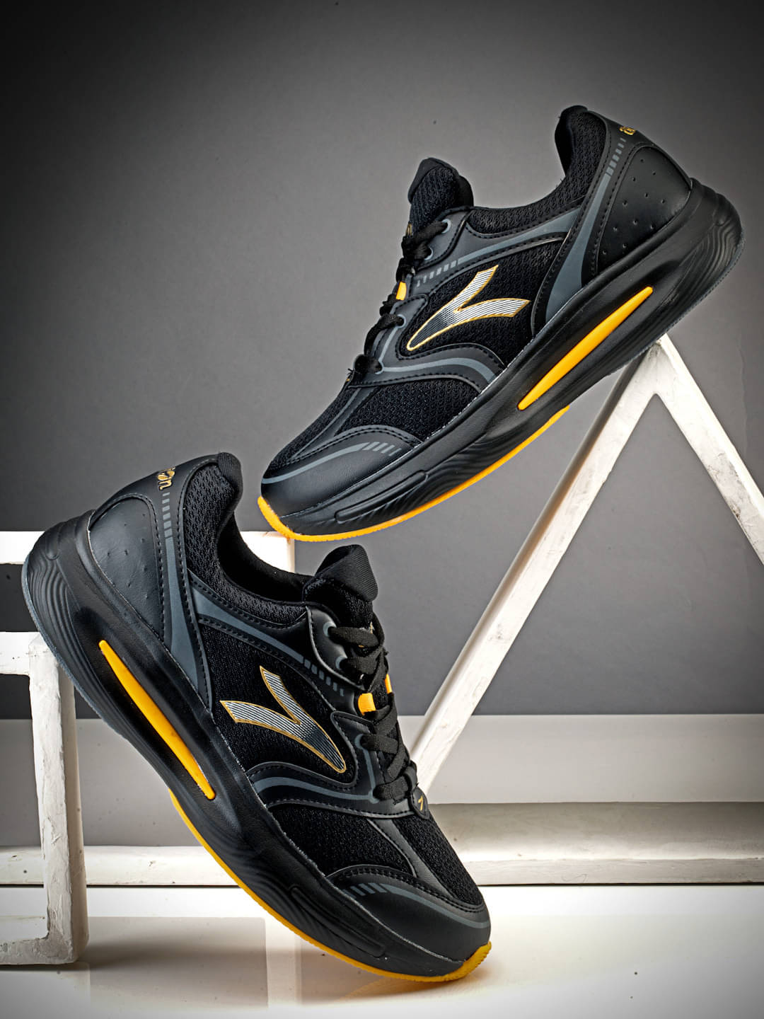     			Action Running Shoes Black Men's Sports Running Shoes