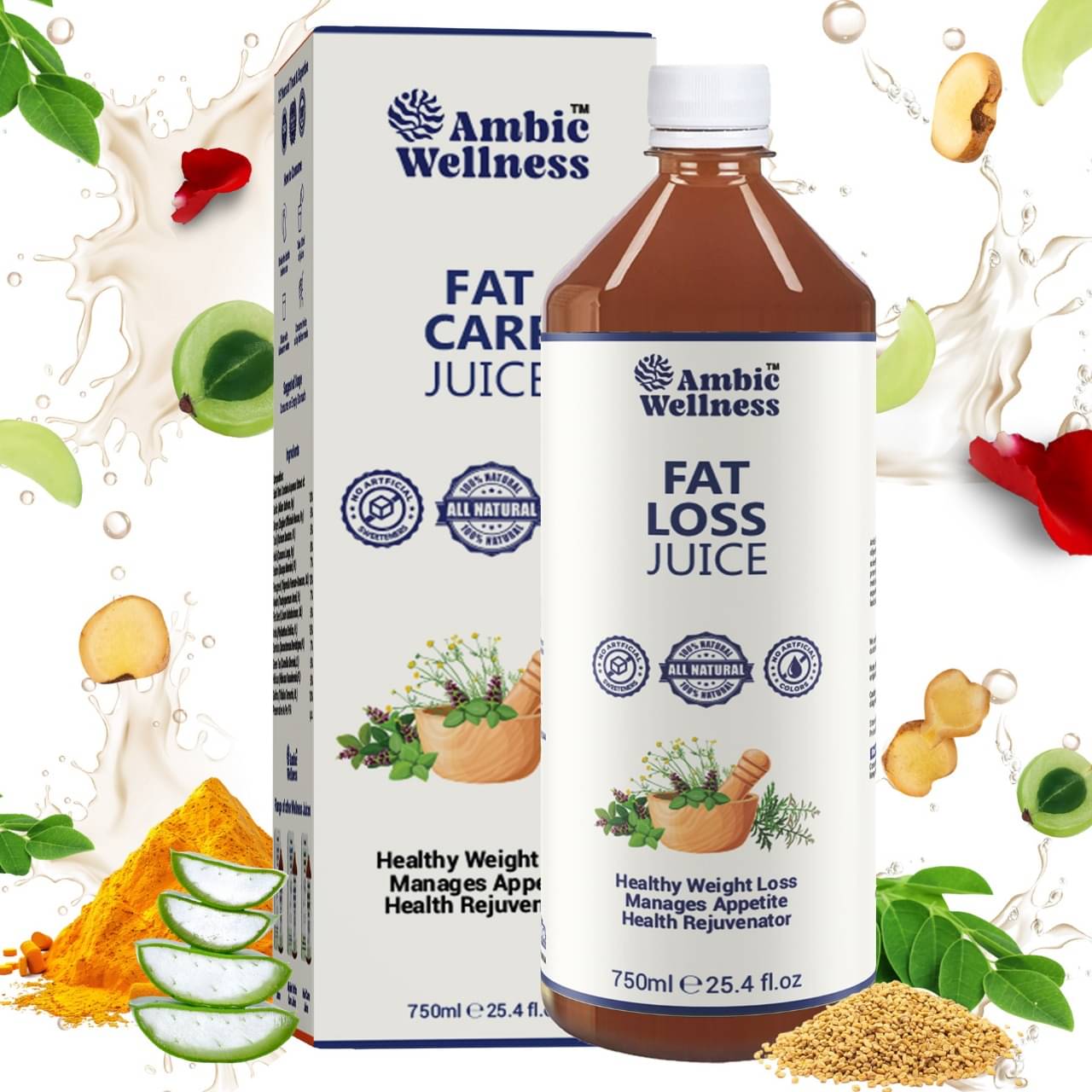 Ambic Wellness Fat Loss Juice Helps Manage Weight Naturally - 750ml Ambic Wellness Fat Loss Juice Helps Manage Weight Naturally - 750ml