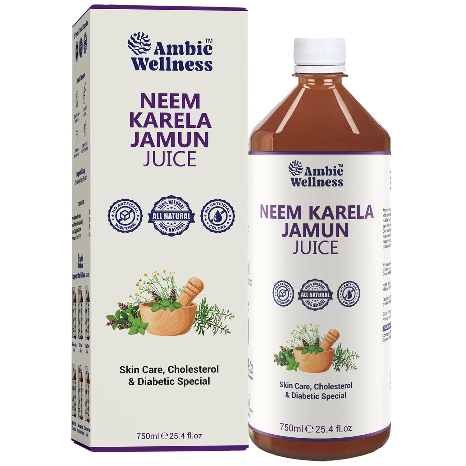     			Ambic Wellness Neem Karela Jamun Ras - 750ml