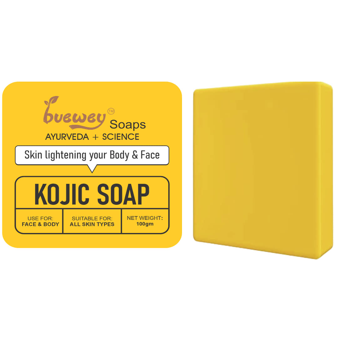 BUEWEY Beauty Kojic whitening soap Soap for All Skin Type ( Pack of 1 )