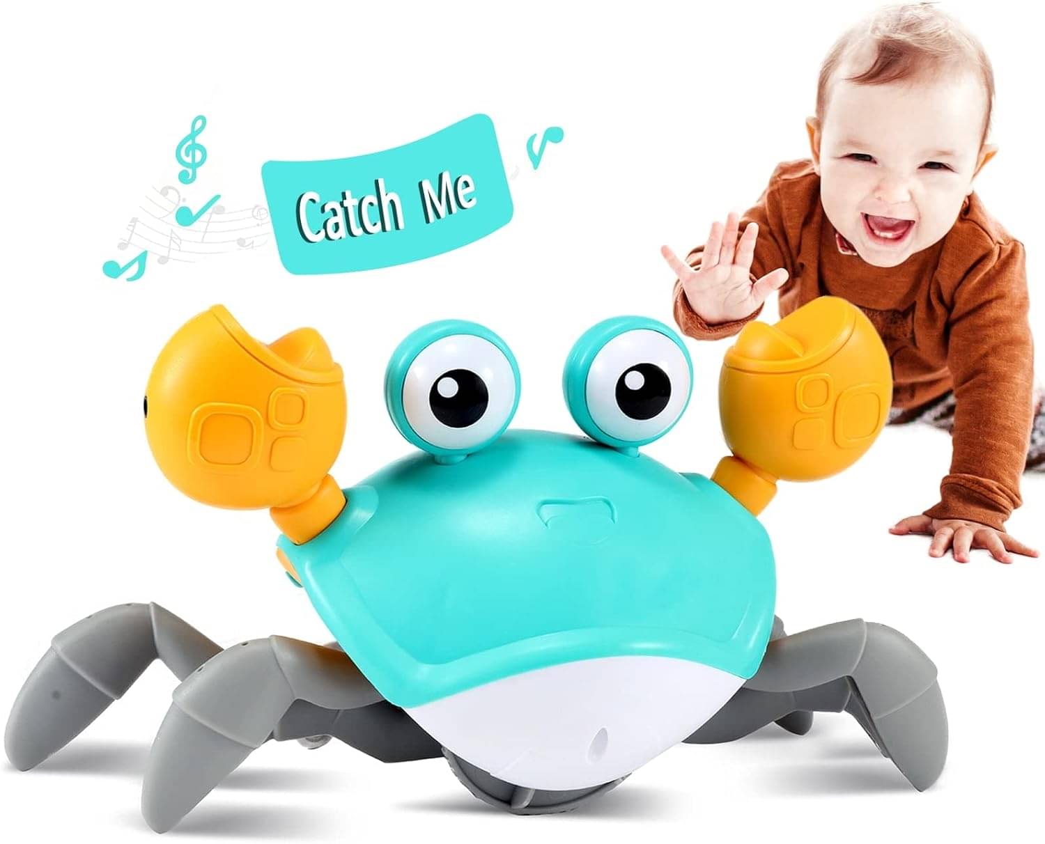     			Crawling Crab Baby Toy Fantastic Creatures Toys Infant Sensory Tummy time Toys 3 4 5 6 7 8 9 10 11 12 Babies boy Girl Learning Crawl 3-6 6-12 Walking Toddler Gifts for 36 Months Old (Multi Color)