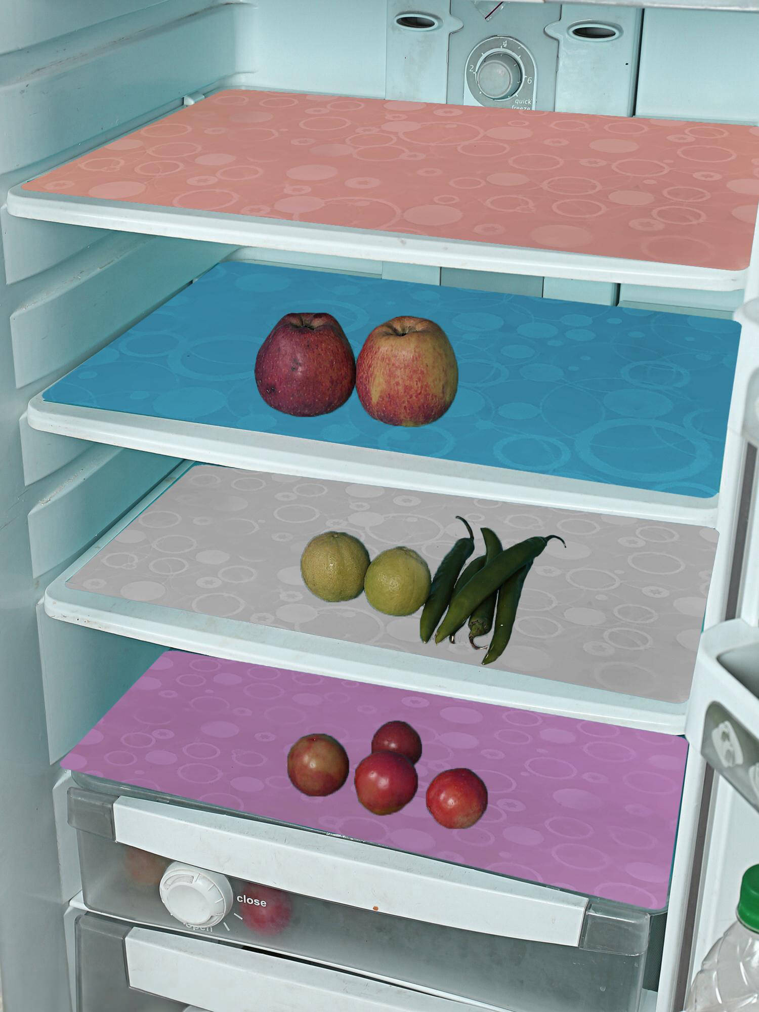 Crosmo PVC Polka Dots Fridge Mats ( 44 28 ) Pack of 4 - Multicolor Crosmo PVC Polka Dots Fridge Mats ( 44 28 ) Pack of 4 - Multicolor