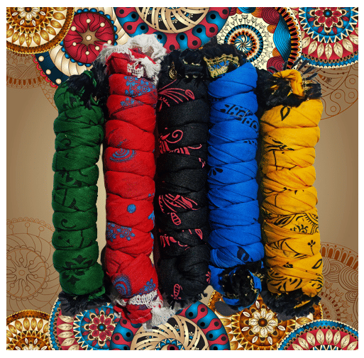     			D1 DIFFERENT ONE Multicolor Cotton Women's Dupatta - ( Pack of 5 )