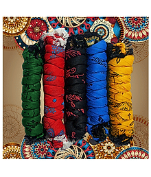 D1 DIFFERENT ONE Multicolor Cotton Women's Dupatta - ( Pack of 5 )